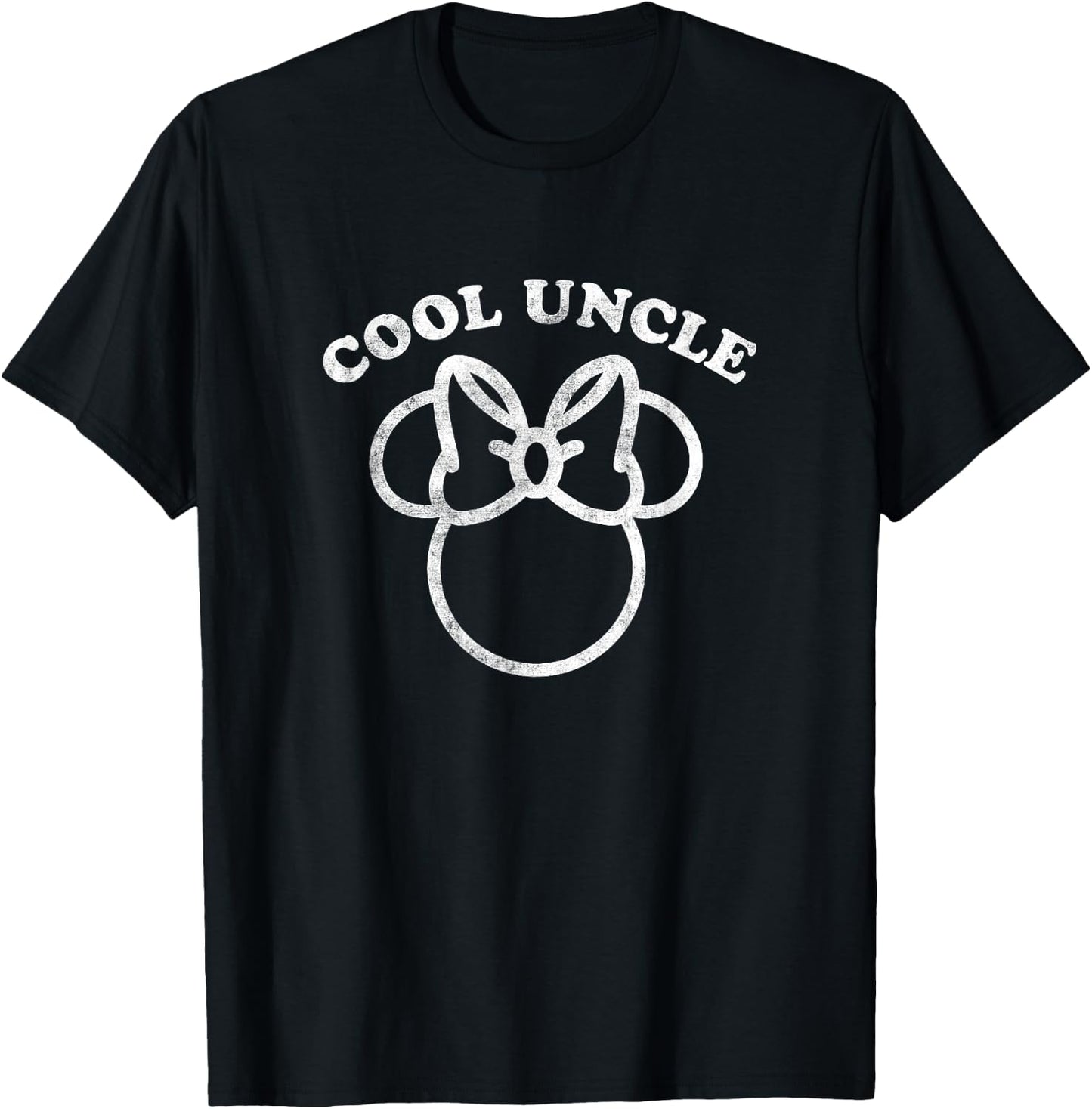 Disney Minnie Mouse Father's Day Girl Cool Uncle Distressed T-Shirt - T-Shirt | Black