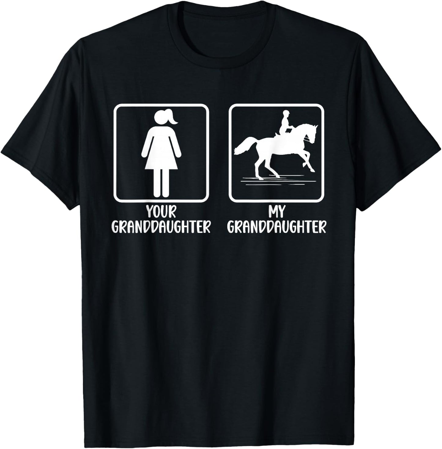 My Granddaughter Horse Show Grandma Equestrian Grandmother T-Shirt - T-Shirt | Black