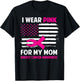 I Wear Pink For My Mom Breast Cancer Awareness American Flag T-Shirt - T-Shirt | Black