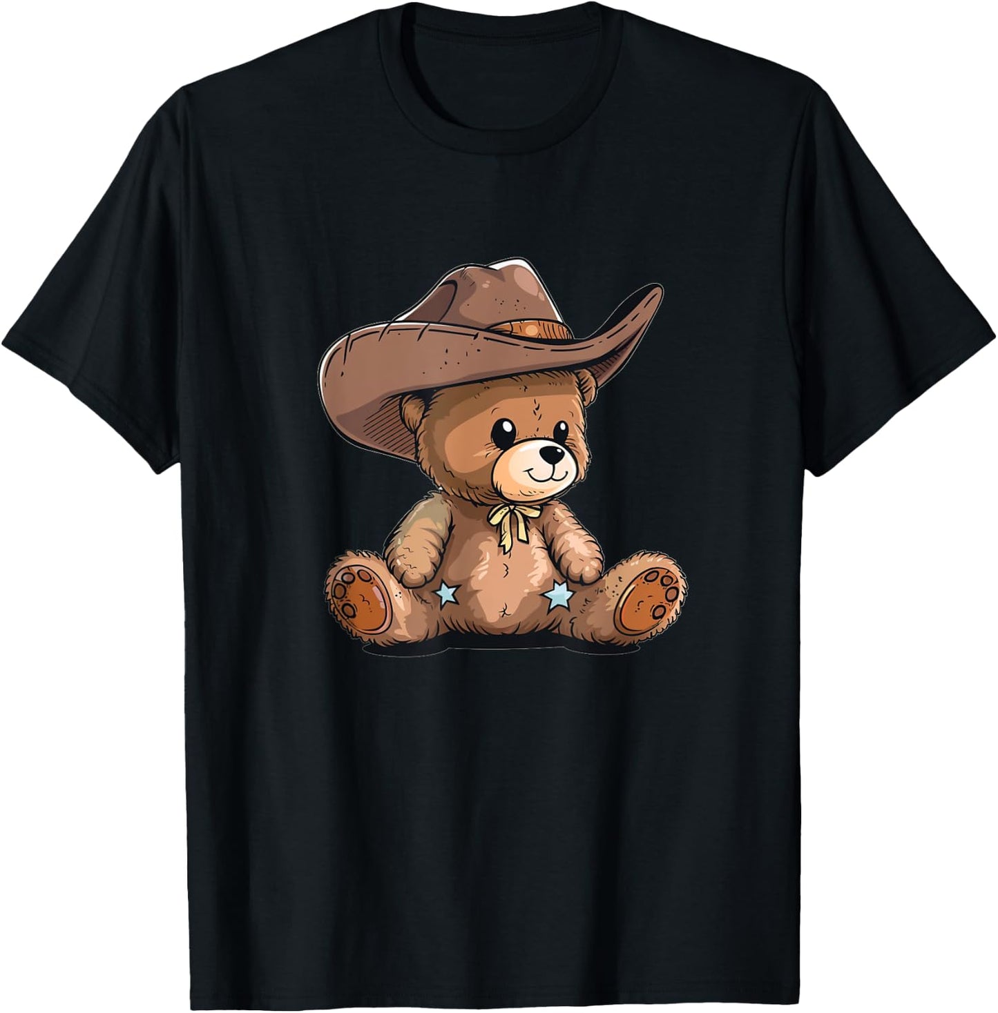 Cute Cowboy Teddy Bear T-Shirt - T-Shirt | Black