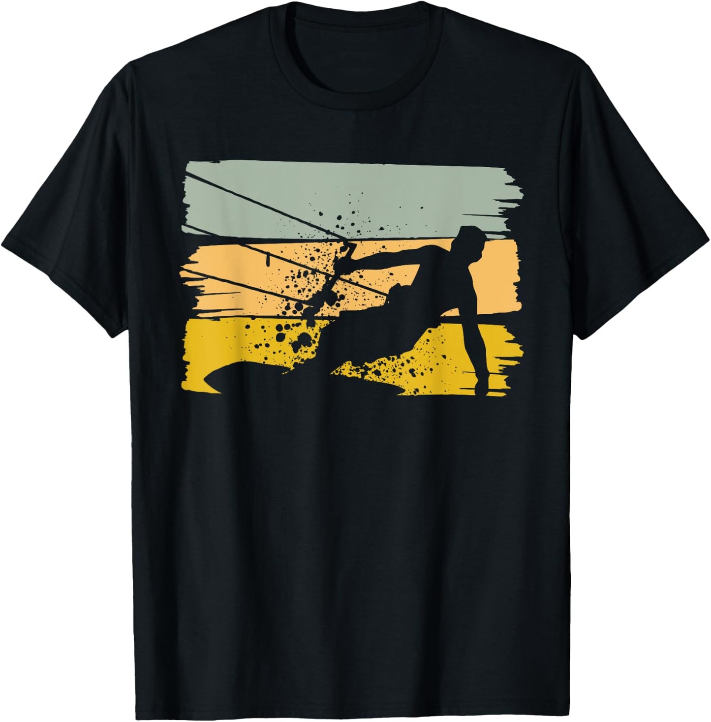 Vintage Kite Surfing, Kiteboarding, Kiter, Water Sports Fun T-Shirt - T-Shirt | Black