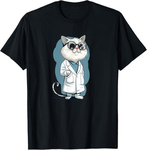 Cool Lab Cat for scientific method and Science Lovers T-Shirt - T-Shirt | Black