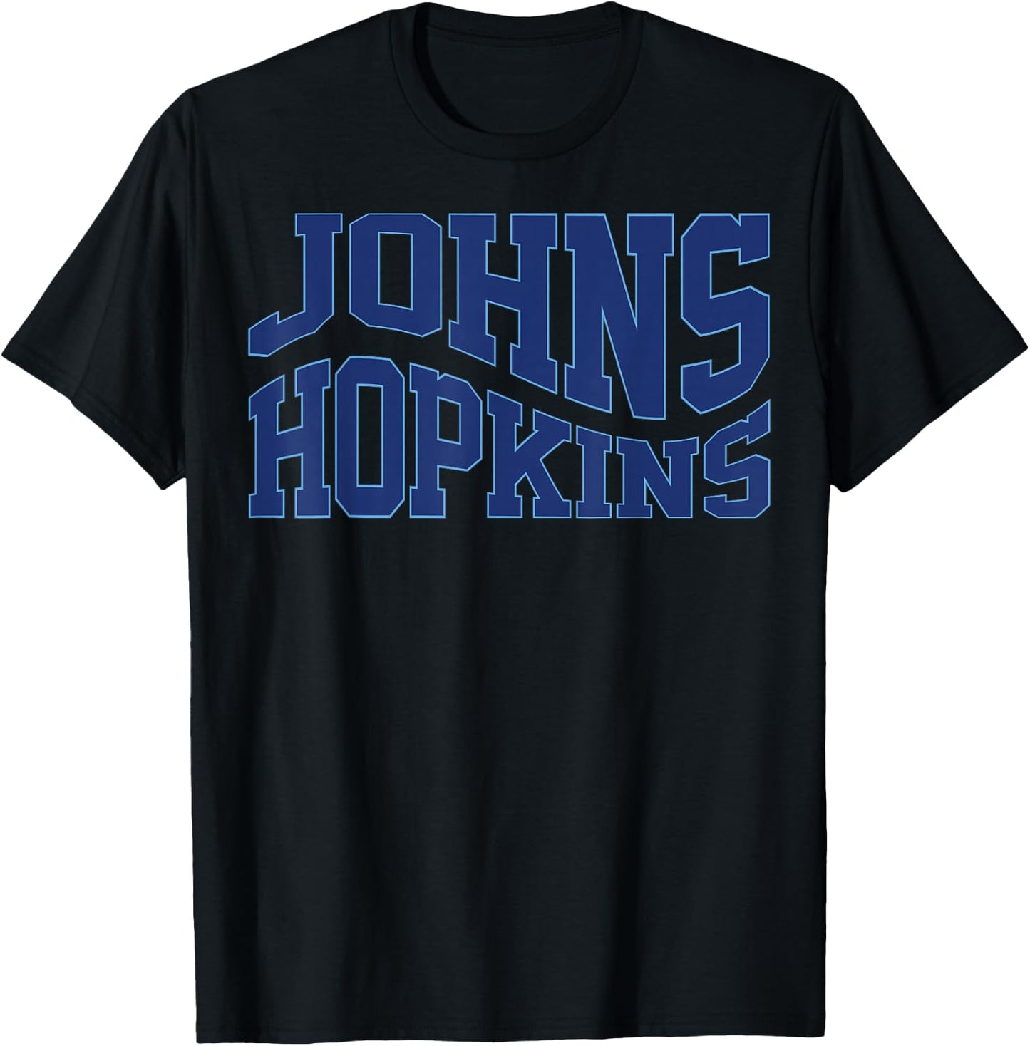 Vintage Johns C Hopkins Wave Text Name Hometown T-Shirt - T-Shirt | Black