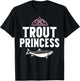 Trout Gifts Trout Princess Trout - Women's Fishing - Black - Small - - Short Sleeve - Classic Fit - Polyester 100% - Imported T-Shirt - T-Shirt | Black