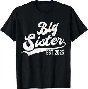 Big sister est. 2025 rainbow for baby announcement T-Shirt - T-Shirt | Black
