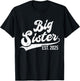 Big sister est. 2025 rainbow for baby announcement T-Shirt - T-Shirt | Black