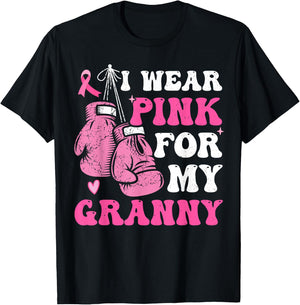 I Wear Pink For My Granny Breast Cancer Grandma For Kids T-Shirt - T-Shirt | Black