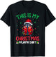 Ugly Xmas Tree Lights Santa Ladybug Christmas Pajama T-Shirt - T-Shirt | Black