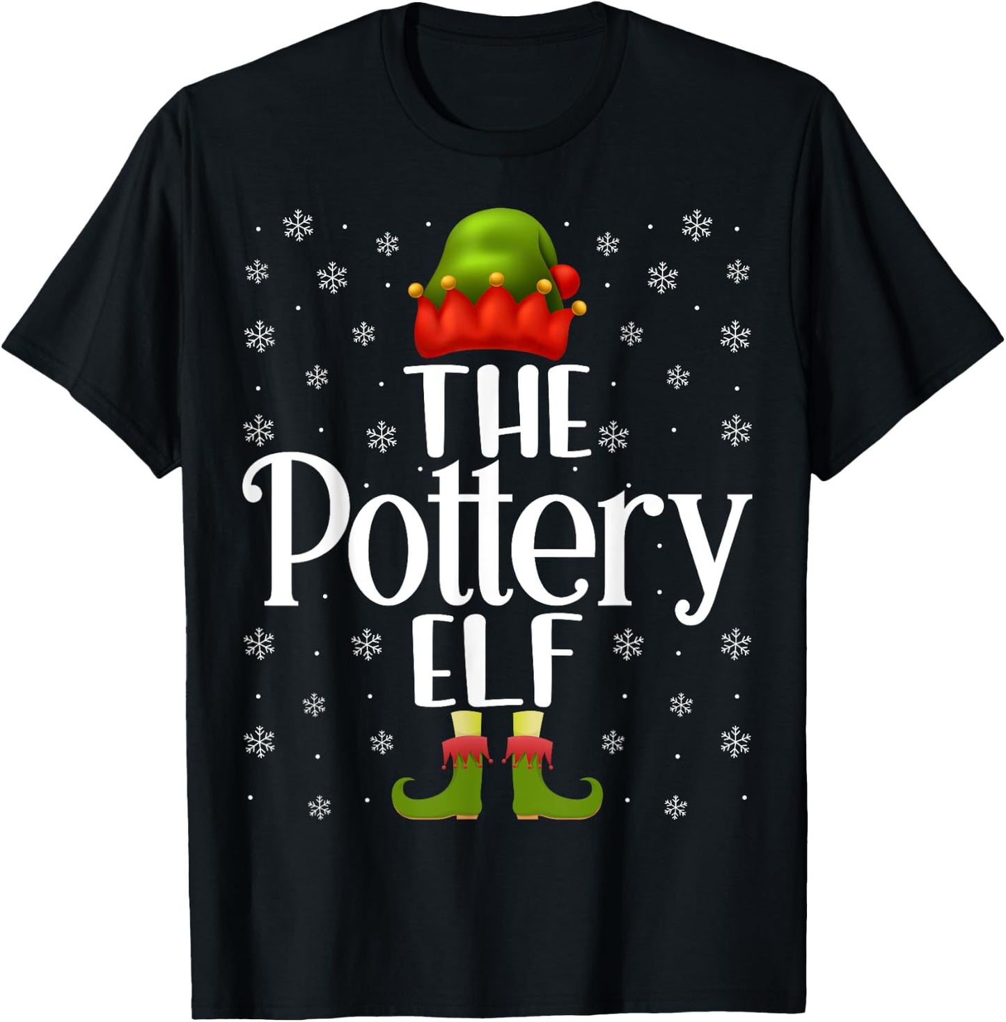 The Pottery Elf Funny Ceramics Artist Clay Pottery Christmas T-Shirt - T-Shirt | Black