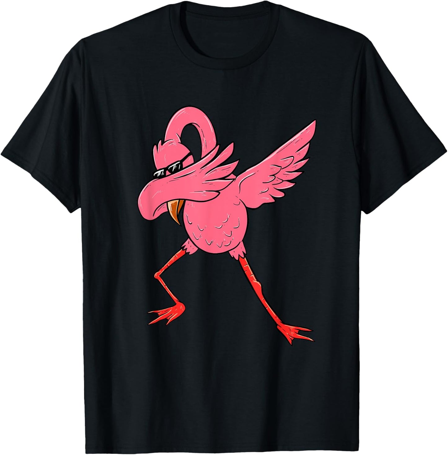 Dabbing Flamingo - Cute Flamingo Zoo Animal T-Shirt - T-Shirt | Black
