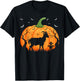 Goat Silhouette Pumpkin Halloween Funny Goat Witch T-Shirt - T-Shirt | Black