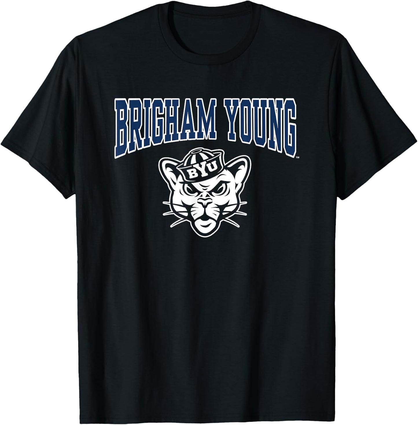 BYU Cougars Cosmo Mascot Blue Officially Licensed T-Shirt - T-Shirt | Black