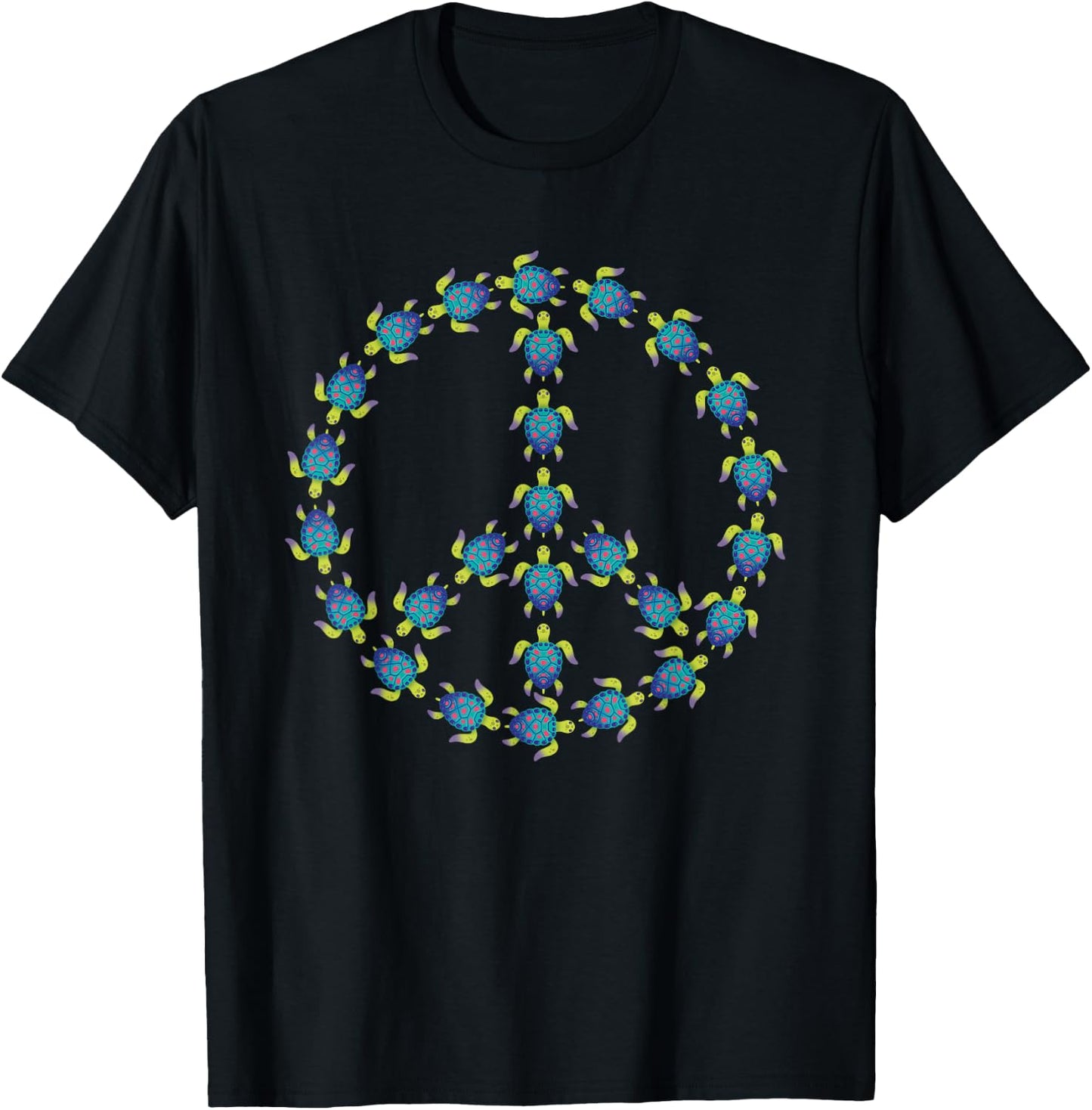 Peace Turtles Turtle Peace Symbol Sea Life Peace Advocate T-Shirt - T-Shirt | Black