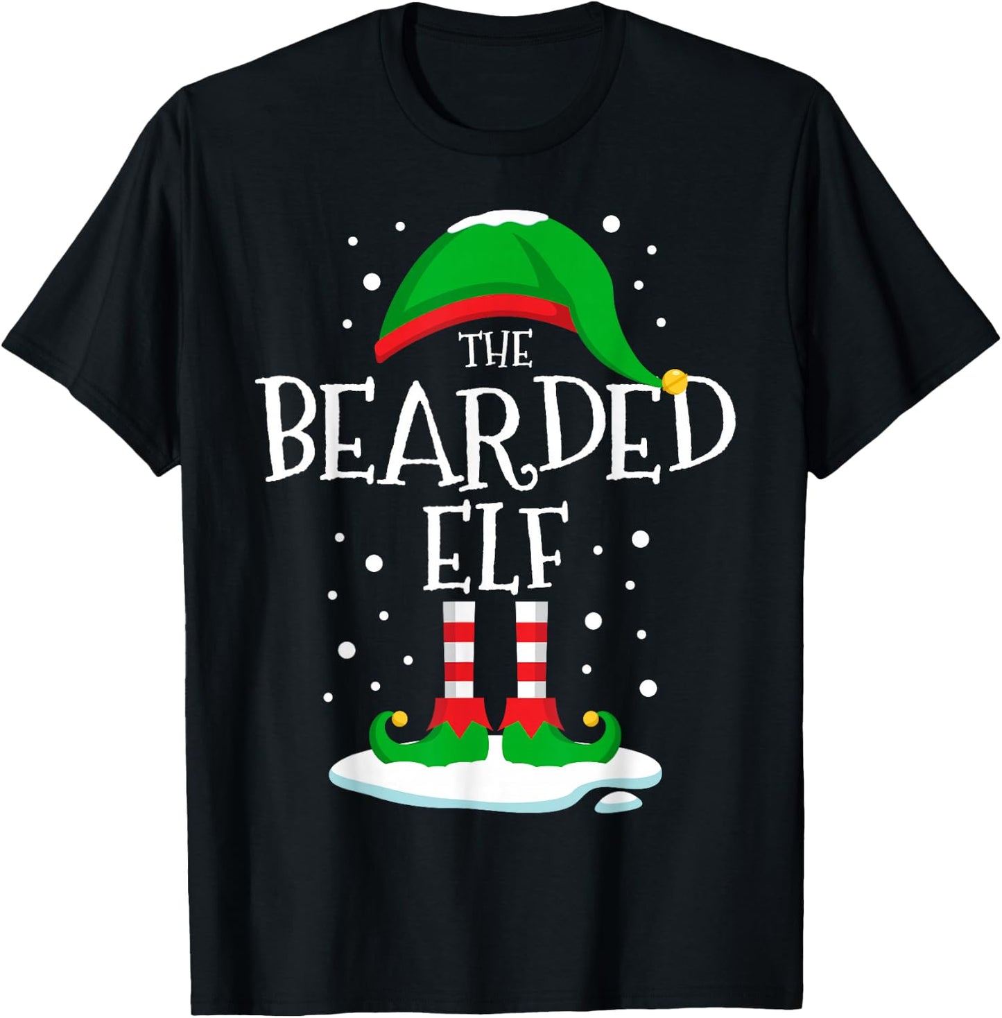 The Bearded Elf Christmas Family Matching Xmas Beard Funny T-Shirt - T-Shirt | Black