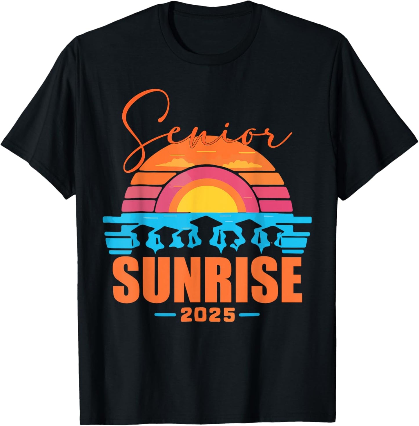 Vintage SENIOR SUNRISE 2025 Seniors of class graduation T-Shirt - T-Shirt | Black