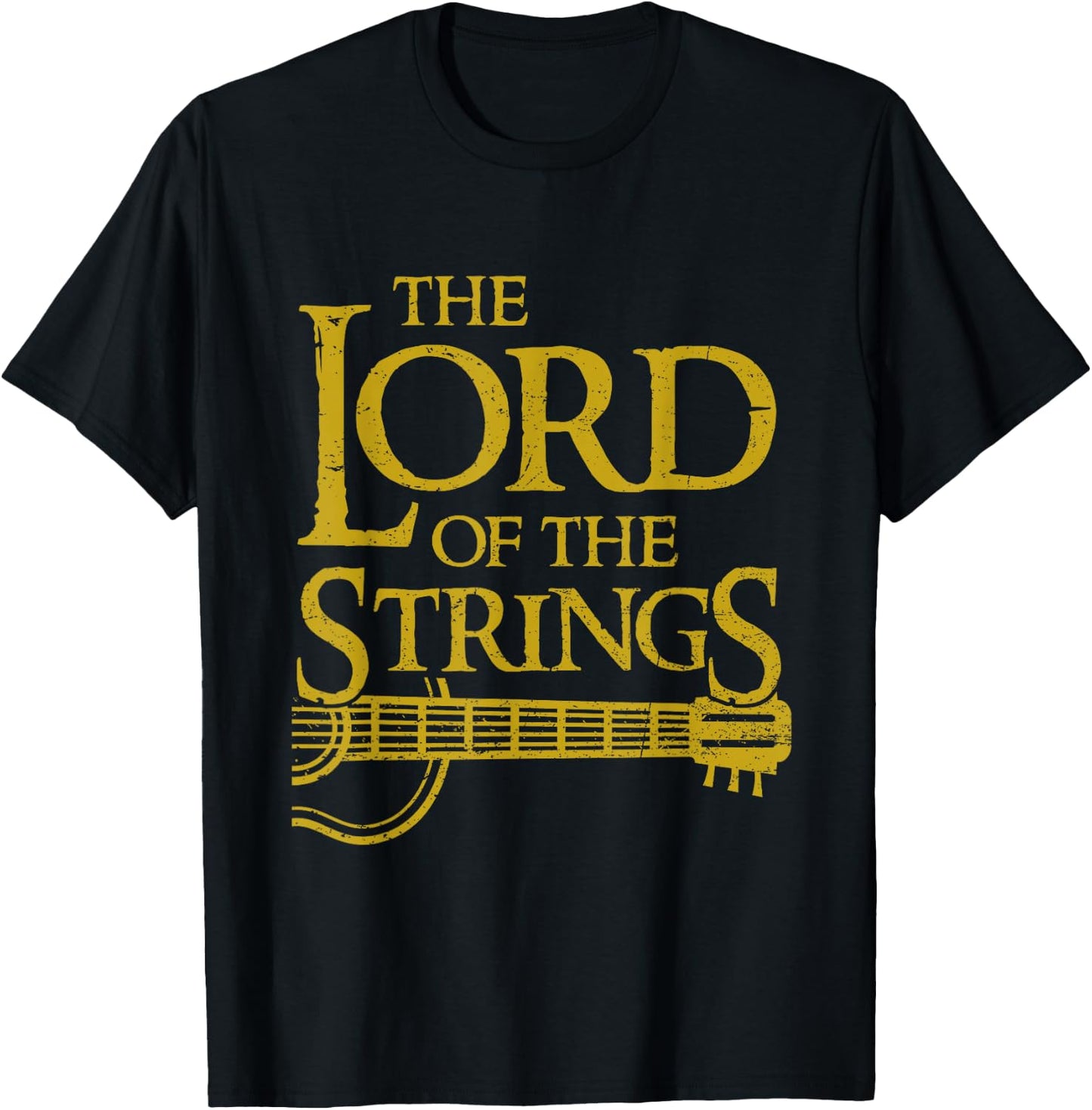 Funny Lord Strings Music Instrument Guitar Player Guitarist T-Shirt - T-Shirt | Black