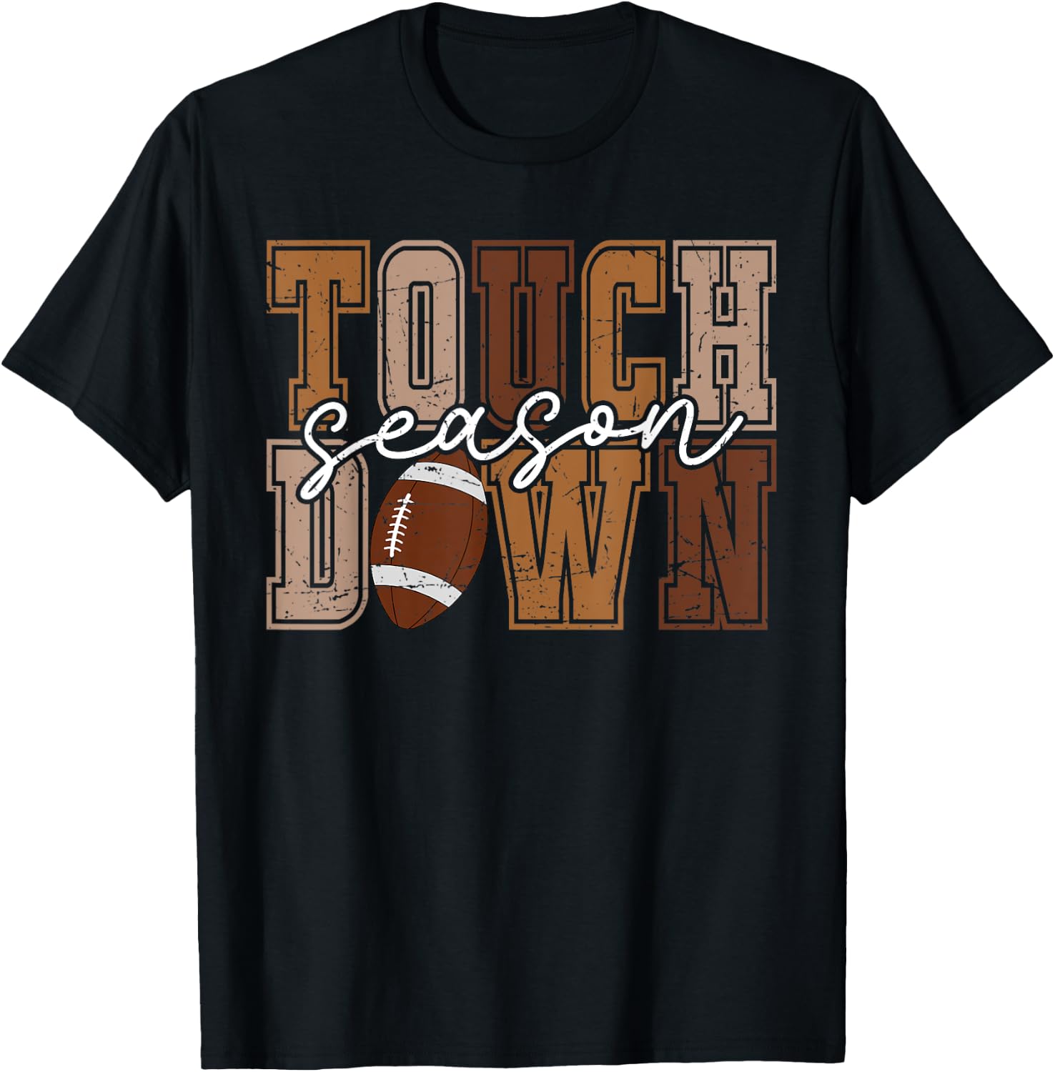 Touchdown Season Football Mama Football Life Funny Mom Dad T-Shirt - T-Shirt | Black