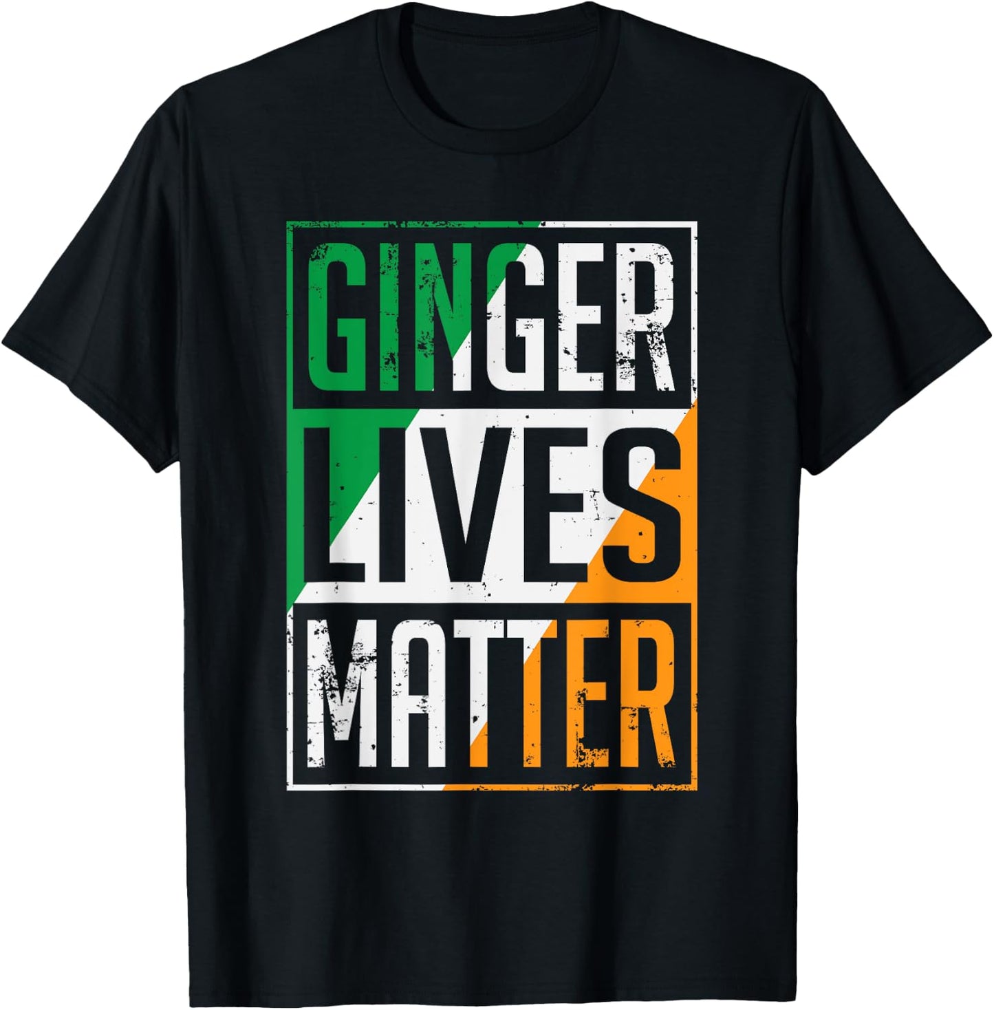 Ginger Lives Matter Irish Flag St Patricks Day Redhead Men T-Shirt - T-Shirt | Black