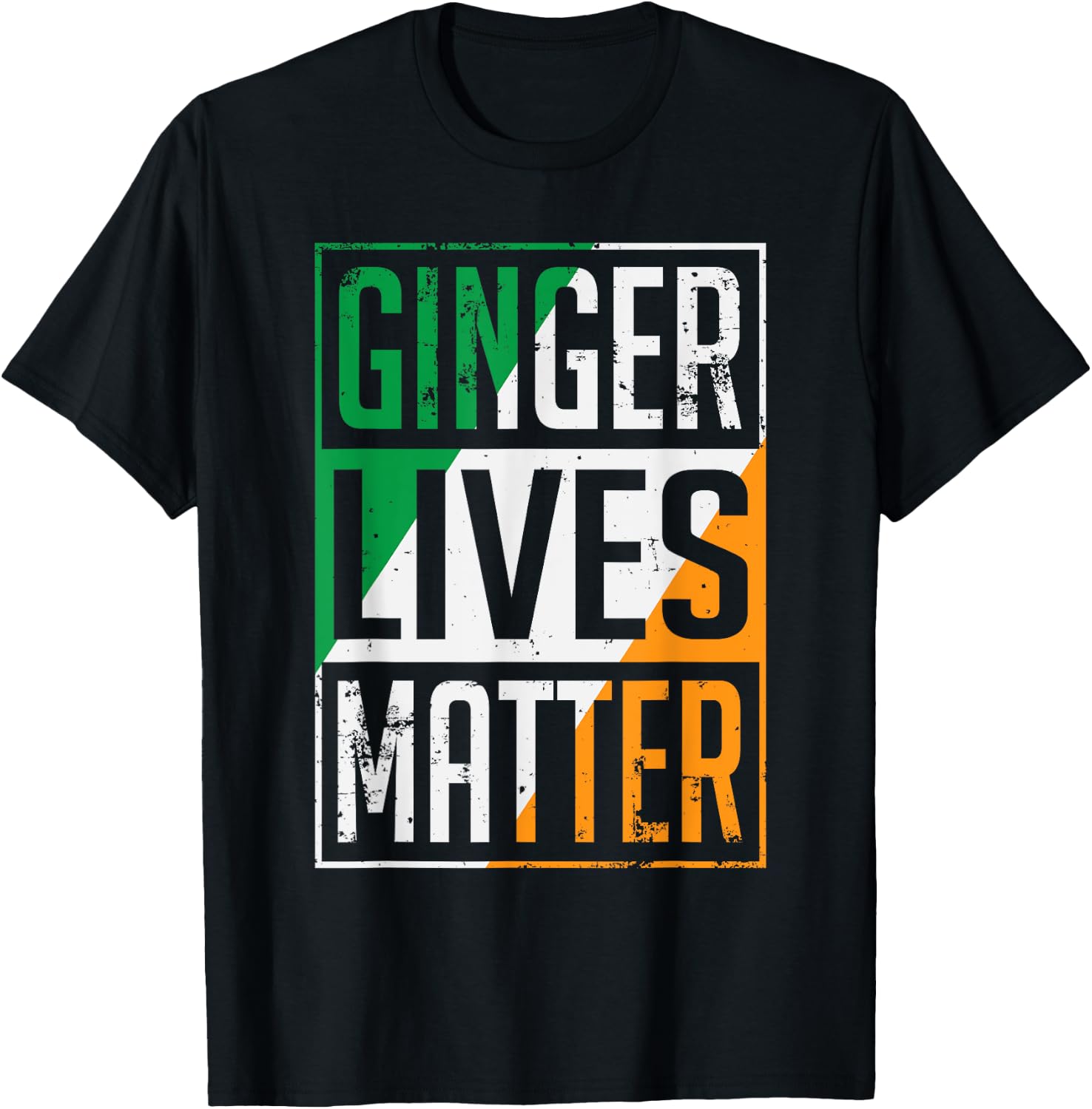 Ginger Lives Matter Irish Flag St Patricks Day Redhead Men T-Shirt - T-Shirt | Black