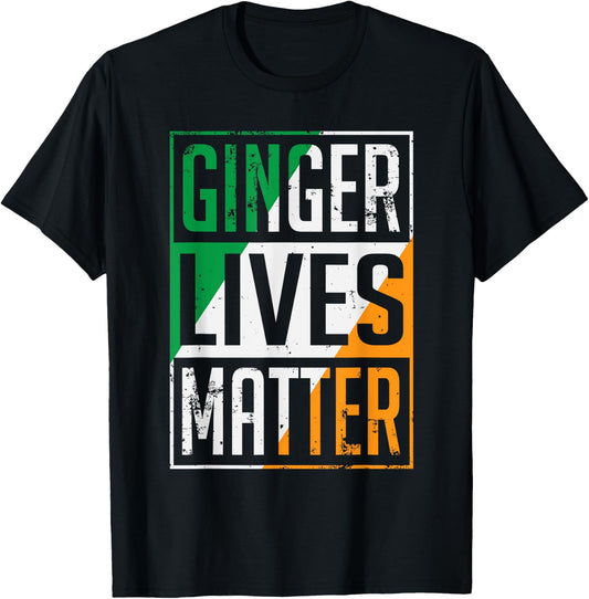 Ginger Lives Matter Irish Flag St Patricks Day Redhead Men T-Shirt - T-Shirt | Black