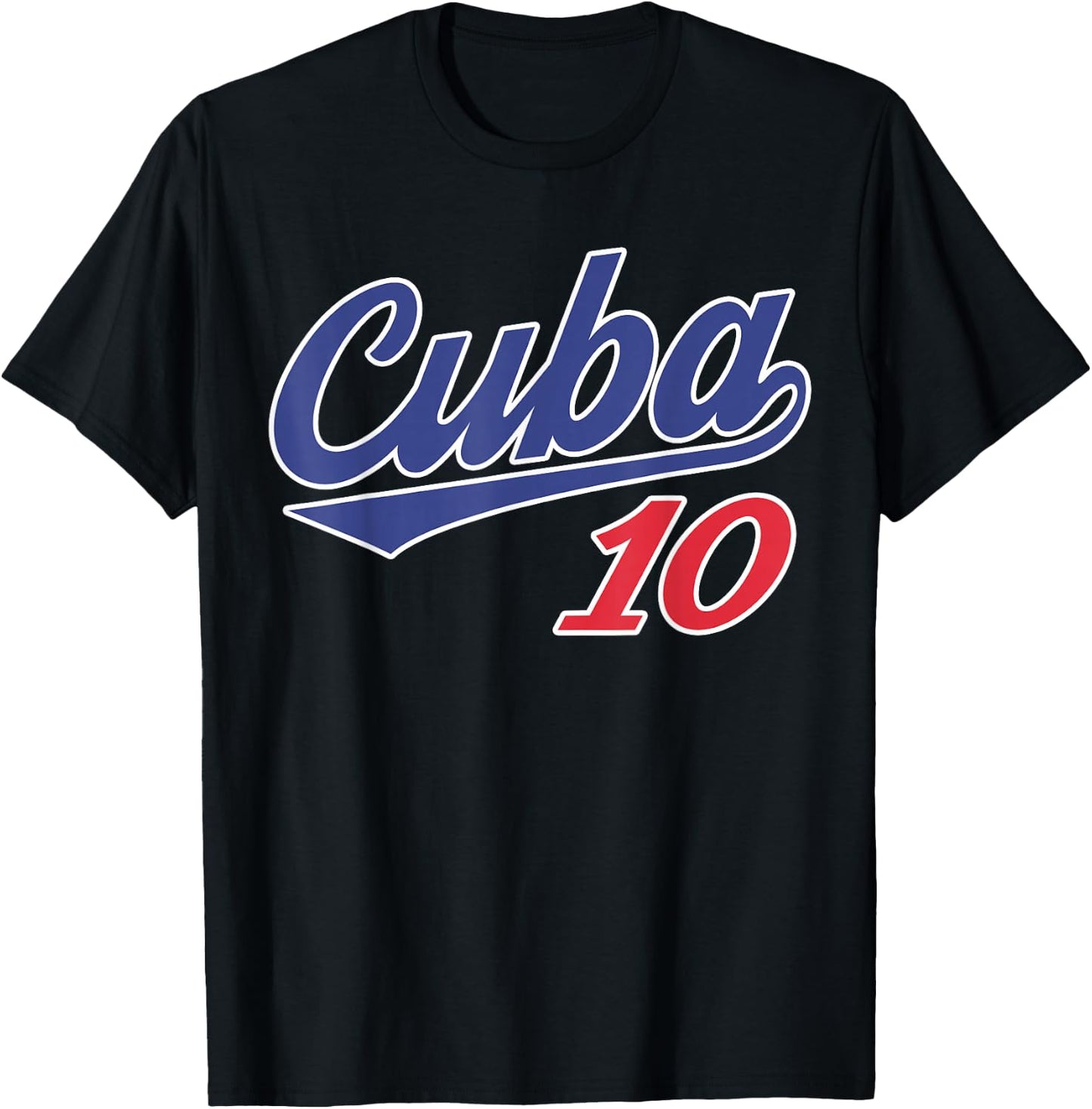 Cuba 10 Baseball Player Cuban Baseball Fans T-Shirt - T-Shirt | Black