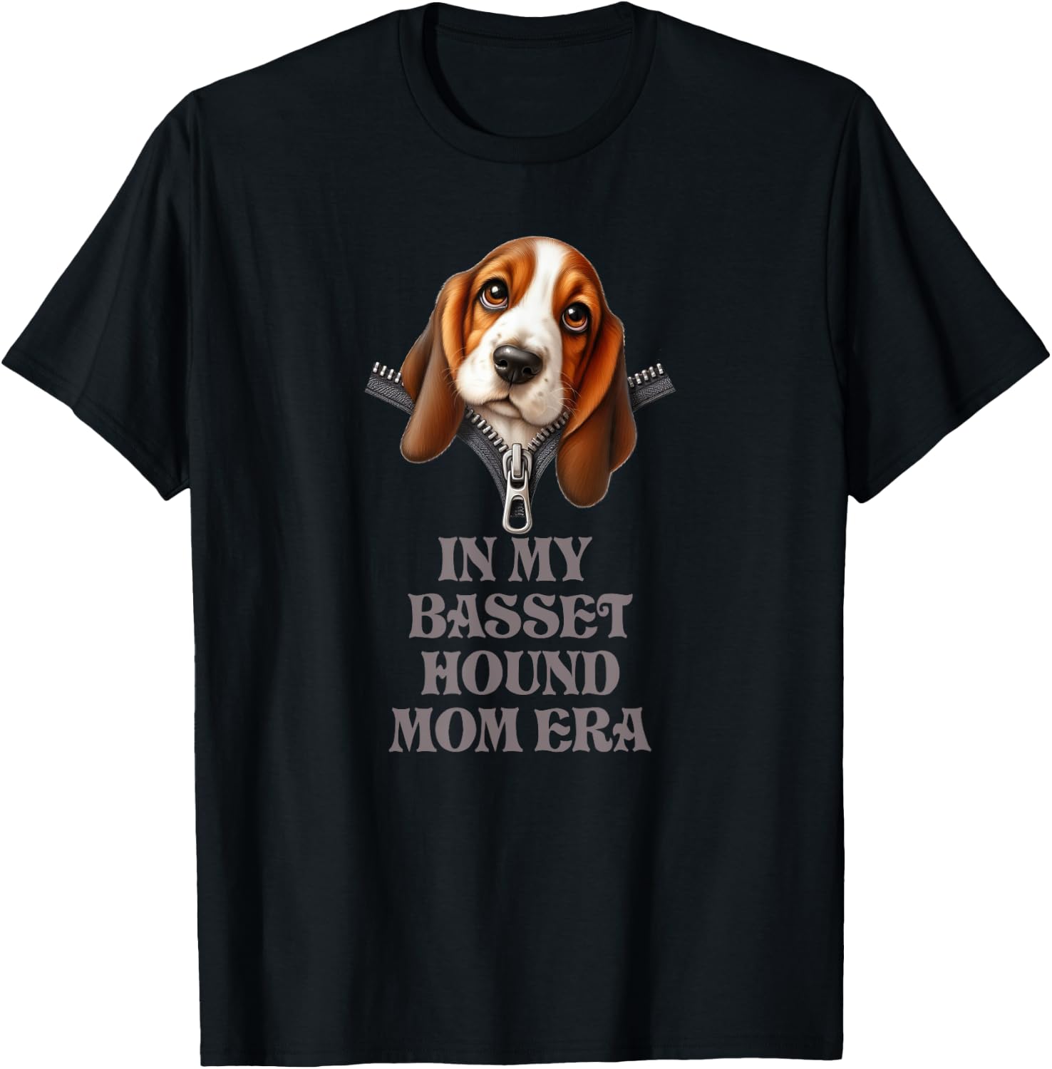 In My Basset Hound Mom Era T-Shirt - T-Shirt | Black