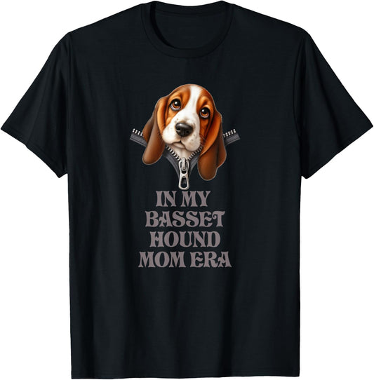 In My Basset Hound Mom Era T-Shirt - T-Shirt | Black