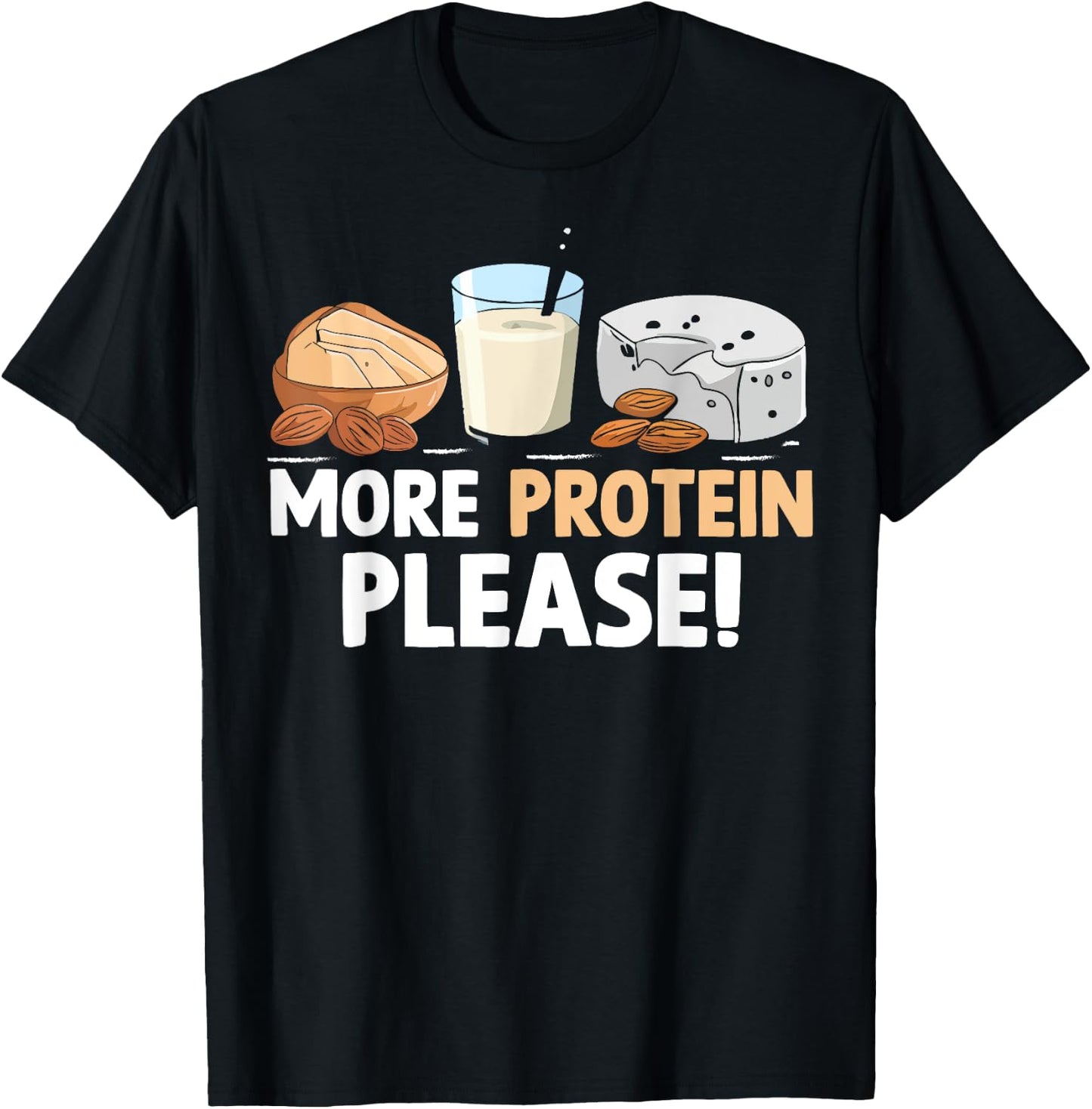 More Protein Please Weight Lifting T-Shirt - T-Shirt | Black