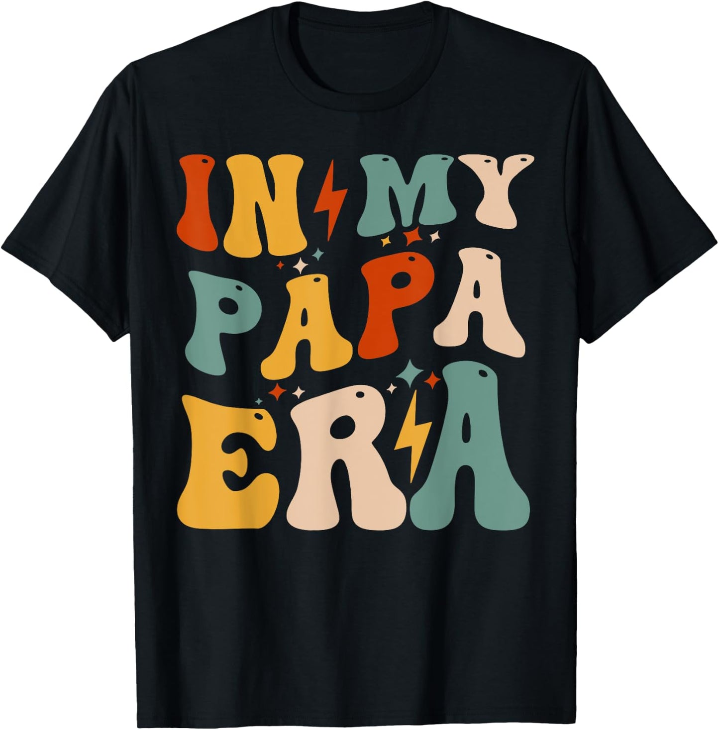 Retro Groovy In My Papa Era Funny Father's Day For T-Shirt - T-Shirt | Black