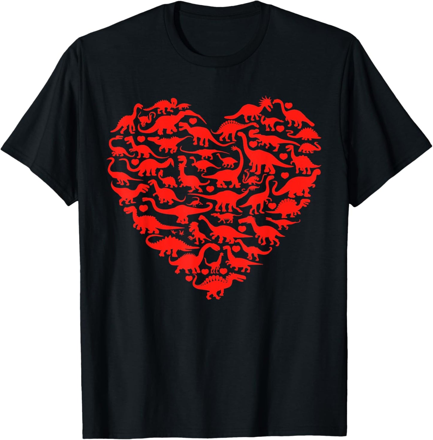 Dinosaur Love Heart T Rex Cute Valentines Day Boys Toddlers T-Shirt - T-Shirt | Black