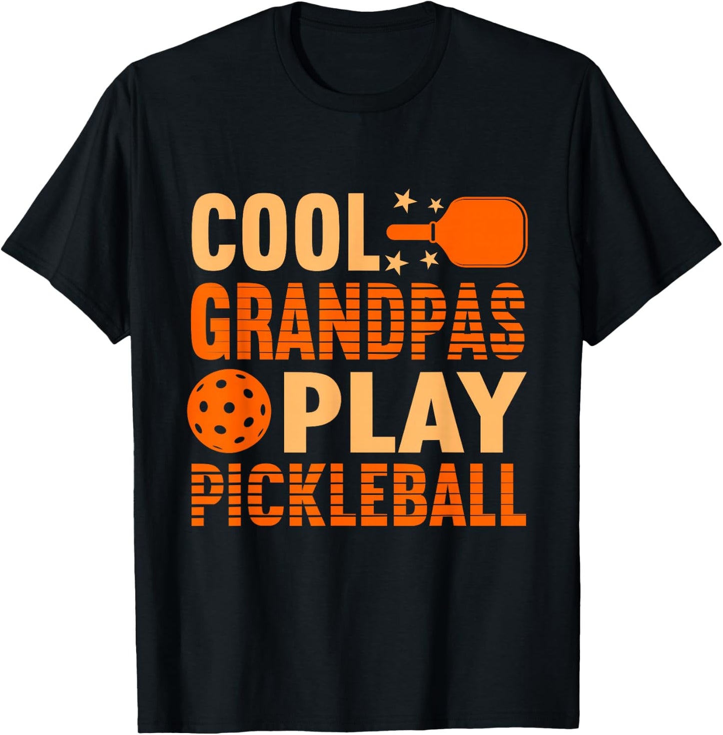 Cool Grandpas Play Pickleball | Pickleball Grandpa T-Shirt - T-Shirt | Black