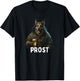 Prost Funny German Shepherd drinking beer Oktoberfest T-Shirt - T-Shirt | Black