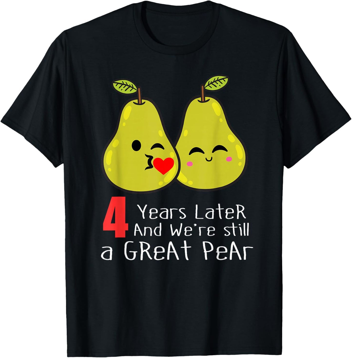 4th Wedding Anniversary Shirt Gifts Funny Couples T-Shirt - T-Shirt | Black