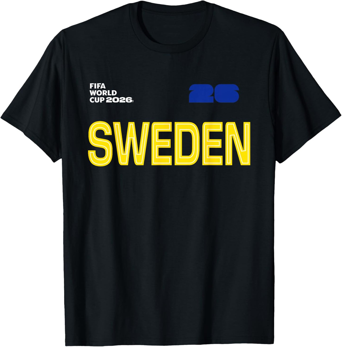 FIFA World CUP26 Sweden Outline Graphic T-Shirt - T-Shirt | Black