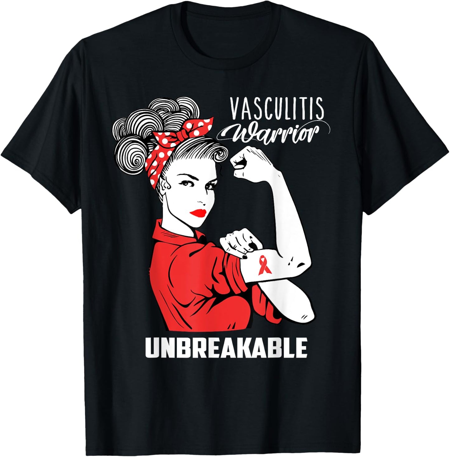 Vasculitis Warrior Unbreakable Shirt Vasculitis Awareness T-Shirt - T-Shirt | Black