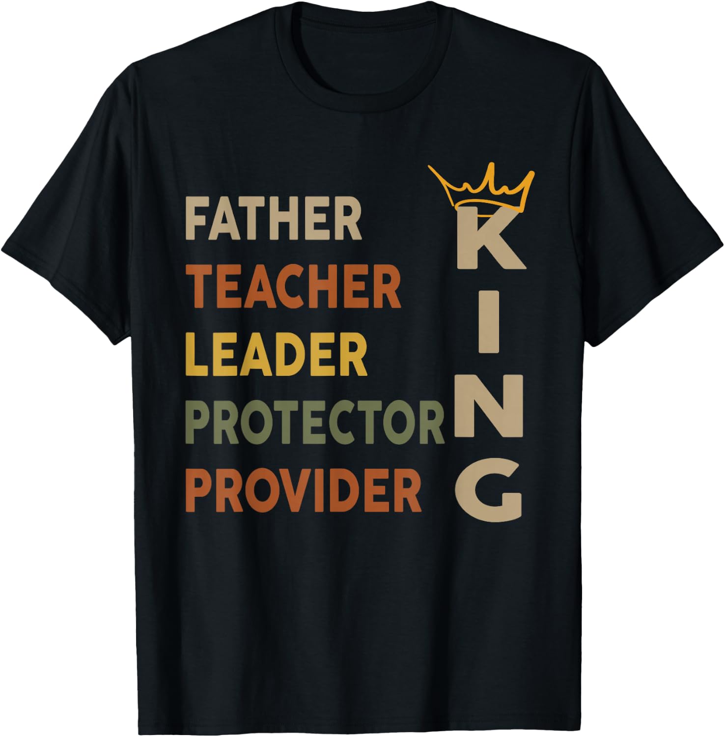 Father's Day African American Father Leader Black King Dad T-Shirt - T-Shirt | Black
