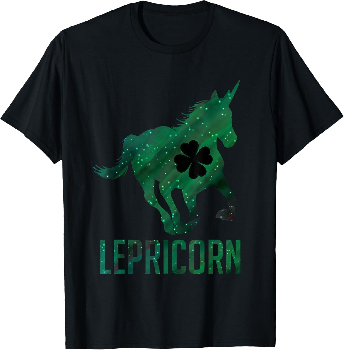 Lepricorn Leprechaun Unicorn Funny St. Patrick's Day Horse T-Shirt - T-Shirt | Black