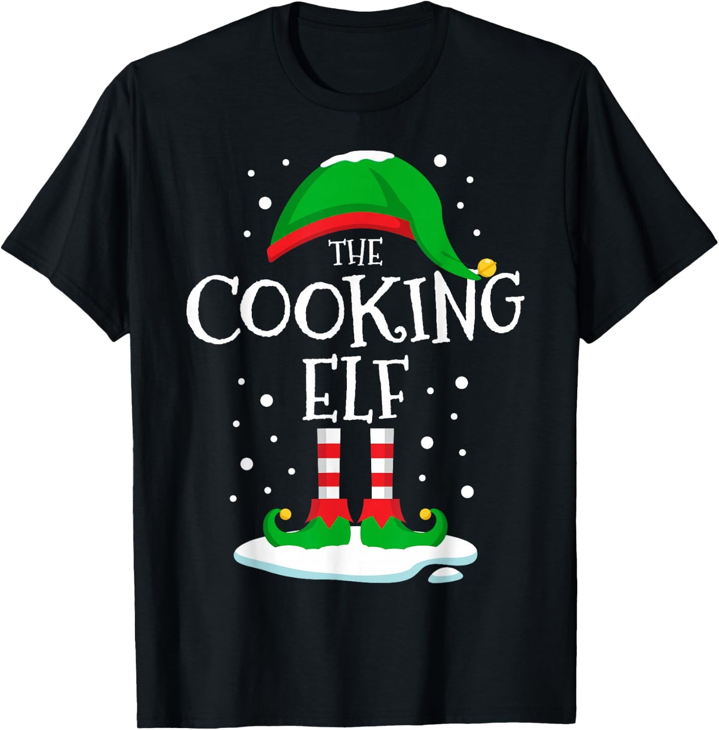 The Cooking Elf Christmas Family Matching Xmas Chef Funny T-Shirt - T-Shirt | Black