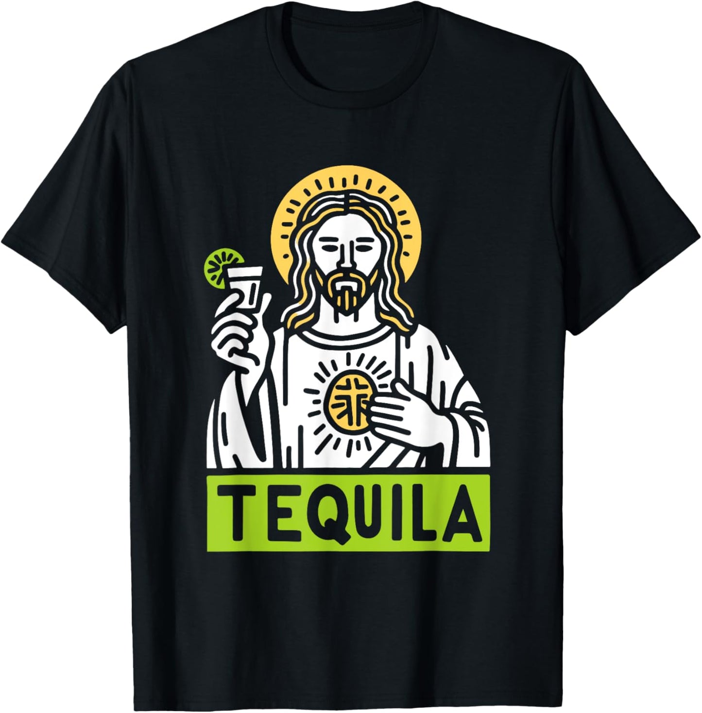 Jesus With Tequila - Funny Jesus Christian Religious T-Shirt - T-Shirt | Black