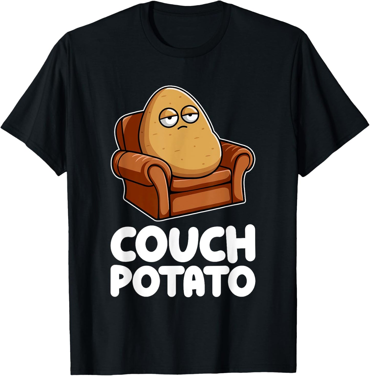 Potato Lazy Tired Vegetable Food Humor Funny Pun Dad Mom T-Shirt - T-Shirt | Black