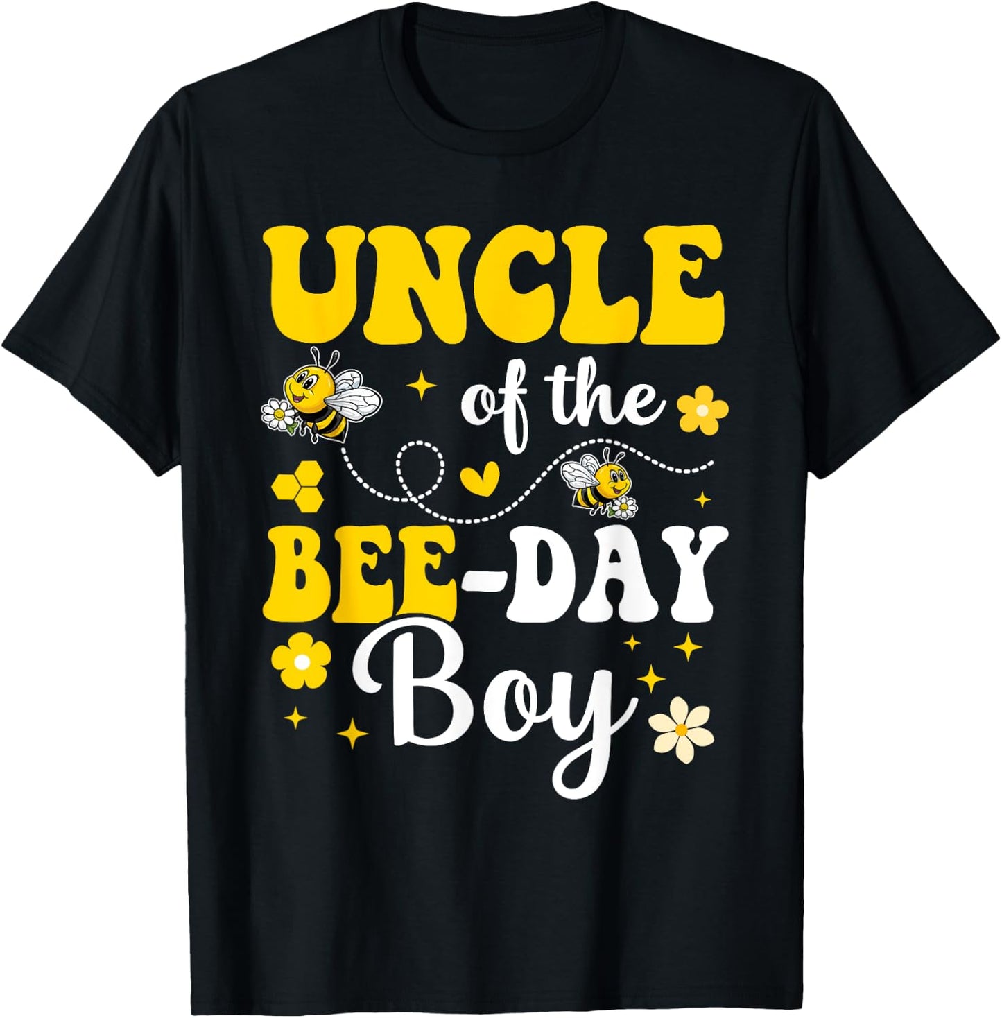 Uncle of The Bee Day Boy Bee Birthday Party Matching Family T-Shirt - T-Shirt | Black