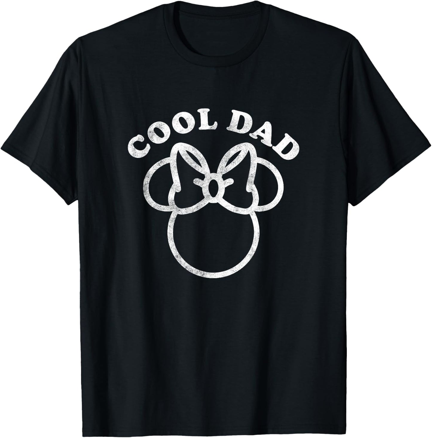 Disney Minnie Mouse Father's Day Girl Cool Dad Distressed T-Shirt - T-Shirt | Black
