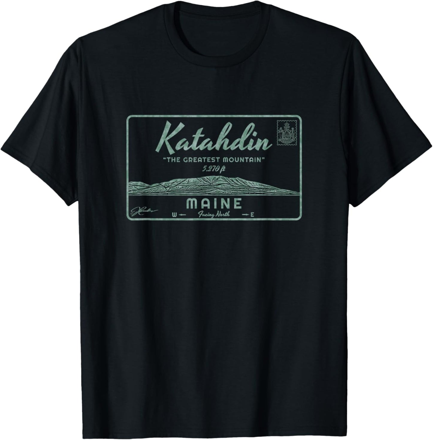 JCombs: Katahdin, Maine, The Greatest Mountain T-Shirt - T-Shirt | Black