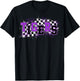 Tigers School Spirit Tiger Pride Purple Black Tigers Checker T-Shirt - T-Shirt | Black