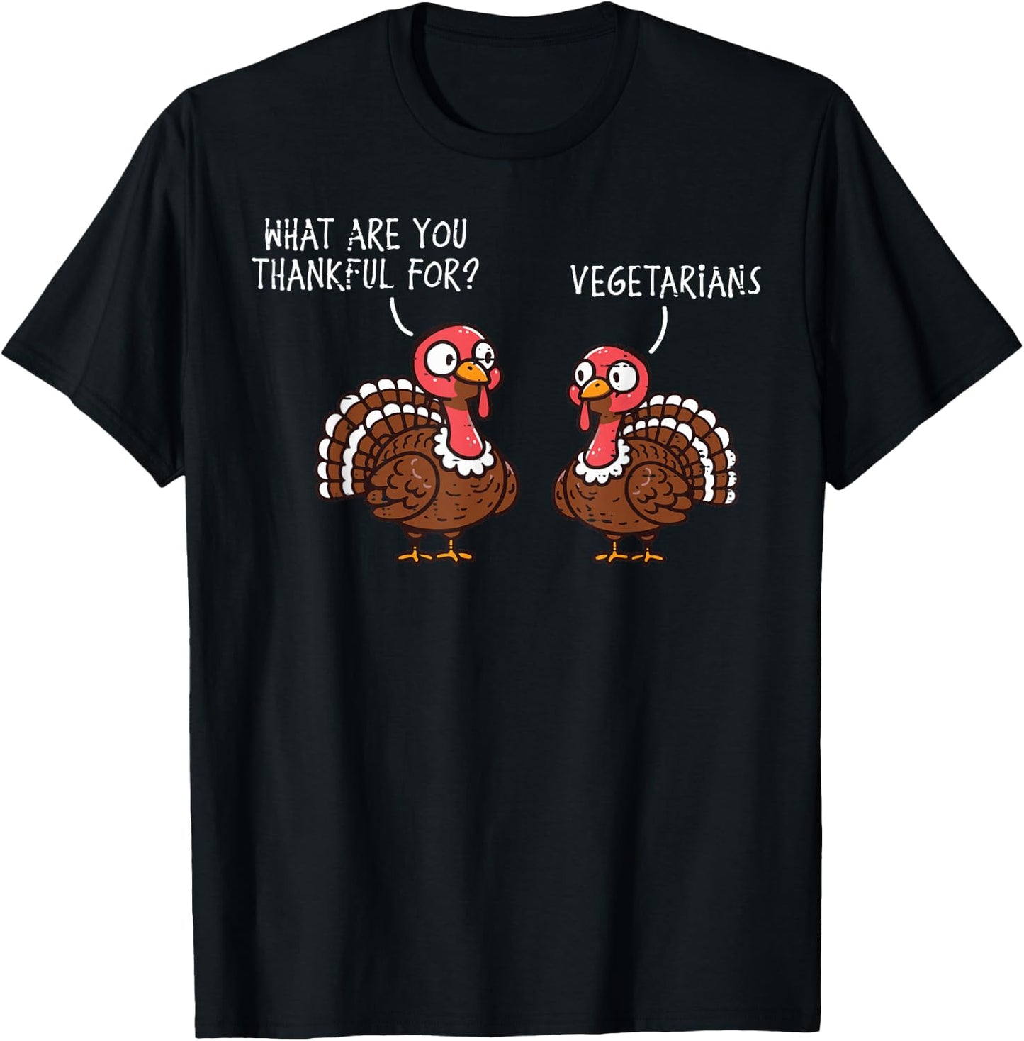 Turkey Thankful for Vegetarian Thanksgiving Men Women Kids T-Shirt - T-Shirt | Black