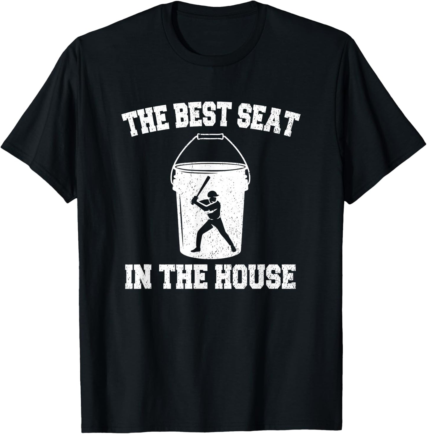 Best Seat in the House Baseball Coach Life Fathers Day Gift T-Shirt - T-Shirt | Black