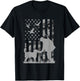 Duck hunting camouflage usa flag labrador retriever Men T-Shirt - T-Shirt | Black