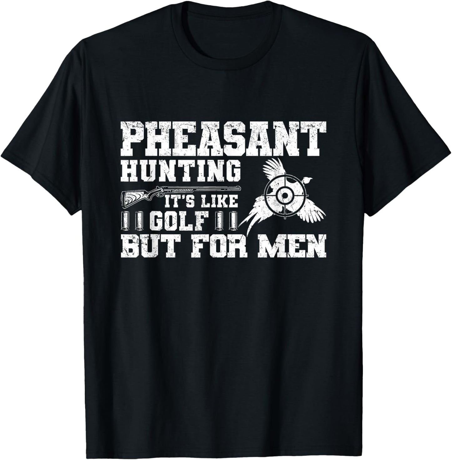 Pheasant Hunting Gear Funny Pheasant Hunting - Men's Black Cotton Short Sleeve - Small T-Shirt - T-Shirt | Black