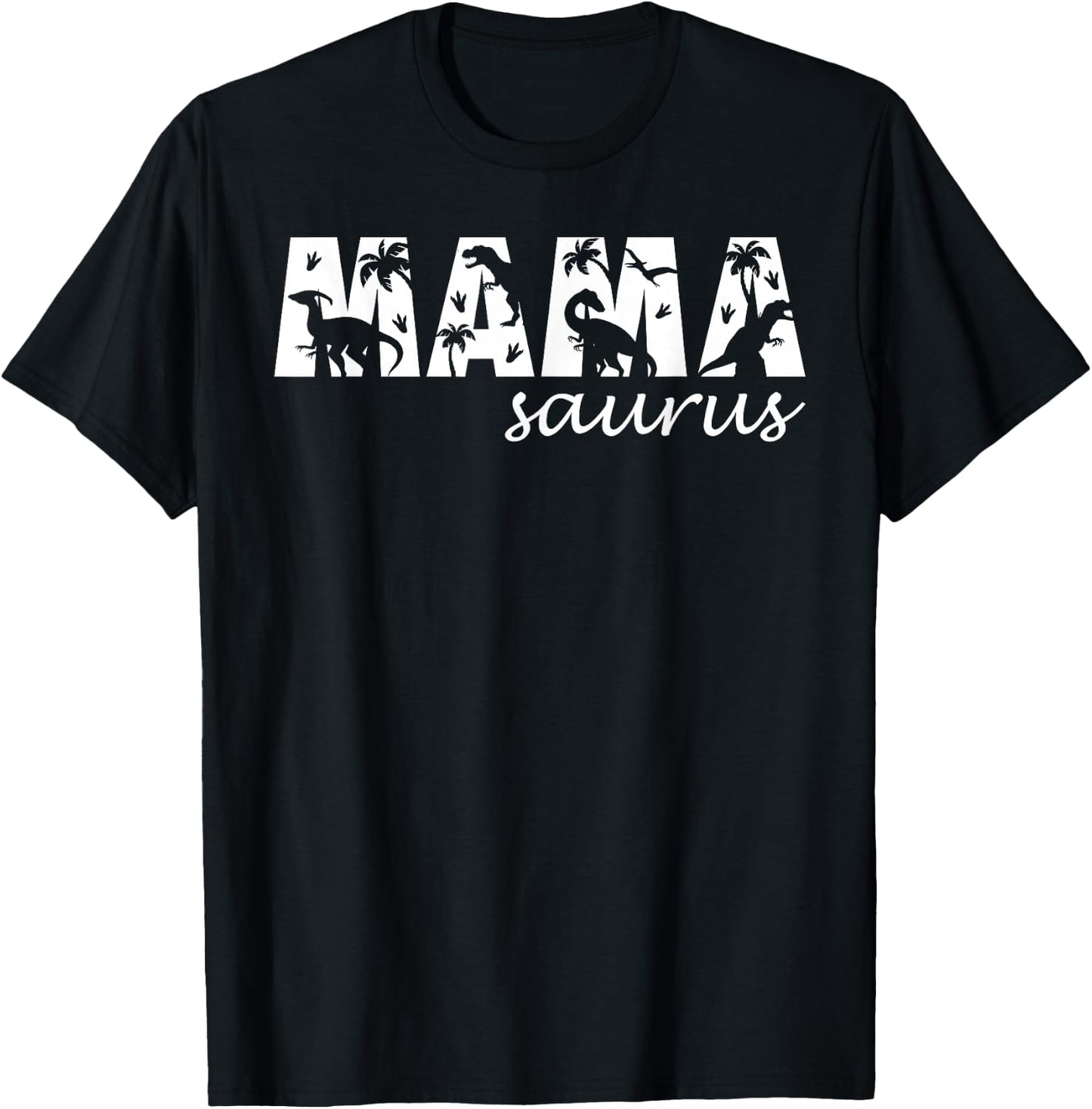 Mamasaurus T Rex Dinosaur Mama Saurus Mom Family Matching T-Shirt - T-Shirt | Black