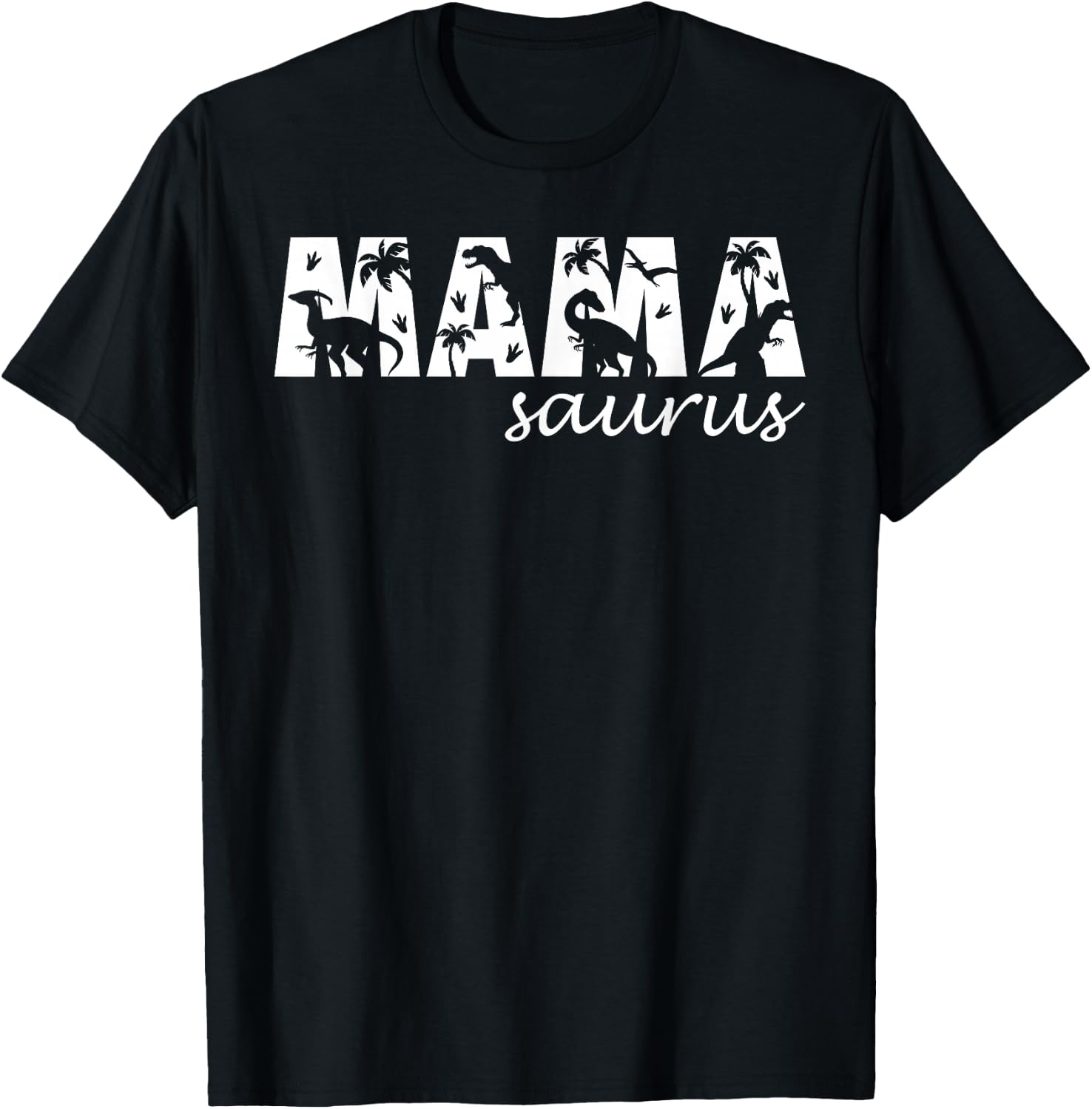 Mamasaurus T Rex Dinosaur Mama Saurus Mom Family Matching T-Shirt - T-Shirt | Black